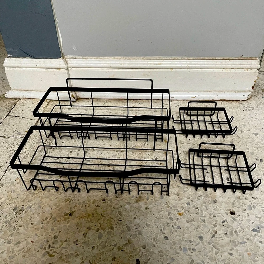 4 pack stainless steel wall mount shower caddy